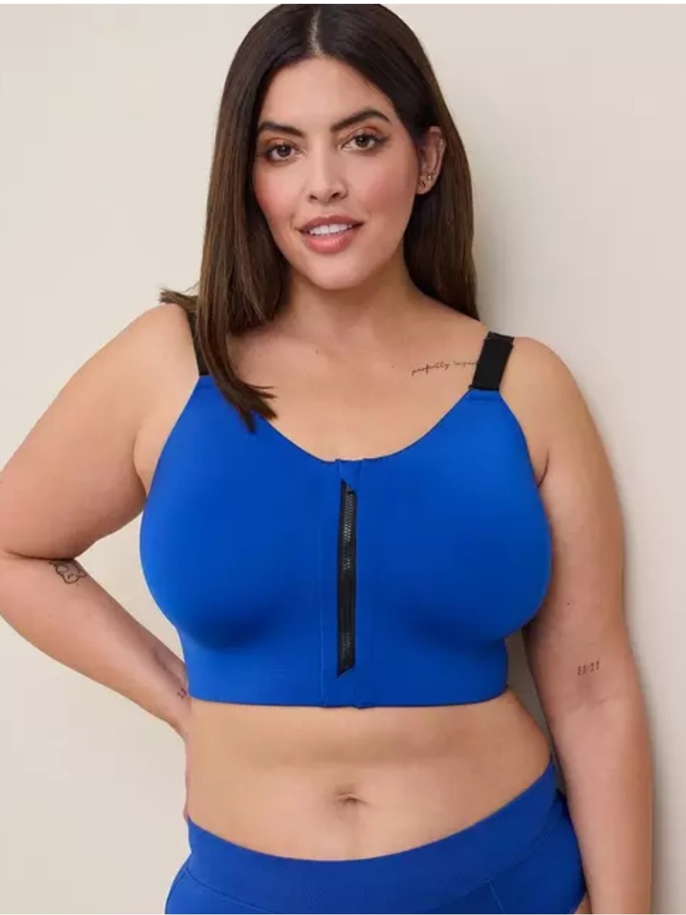 Torrid NWT Curve Active 40C Blue Front-Zip Wireless Plus-Size Sports Bra